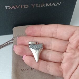 David Yurman Sterling Silver Shark Tooth Pendant Amulet for Men